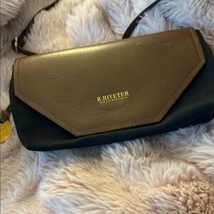 R. Riveter Brown and Black Clutch
